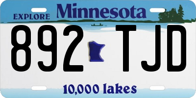 MN license plate 892TJD