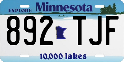 MN license plate 892TJF