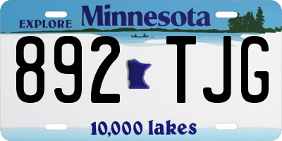 MN license plate 892TJG