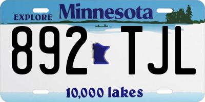 MN license plate 892TJL