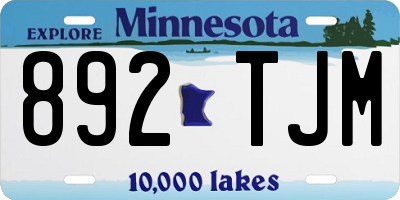MN license plate 892TJM