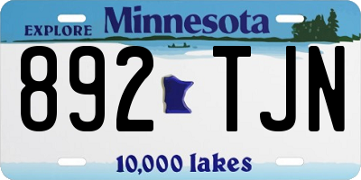 MN license plate 892TJN