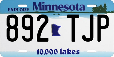 MN license plate 892TJP