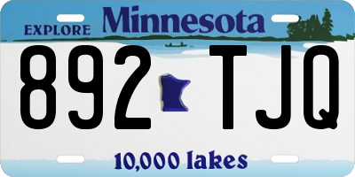 MN license plate 892TJQ