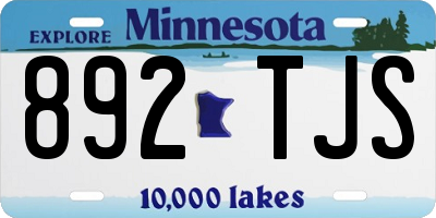 MN license plate 892TJS