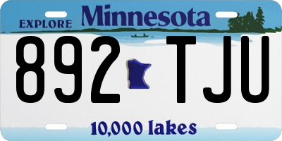 MN license plate 892TJU