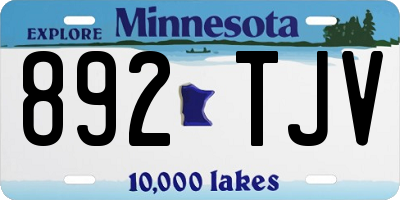 MN license plate 892TJV