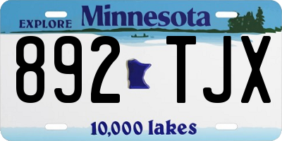 MN license plate 892TJX