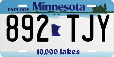 MN license plate 892TJY
