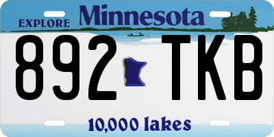 MN license plate 892TKB