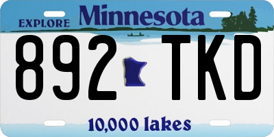 MN license plate 892TKD
