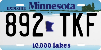 MN license plate 892TKF