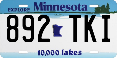 MN license plate 892TKI