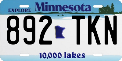 MN license plate 892TKN