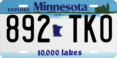 MN license plate 892TKO