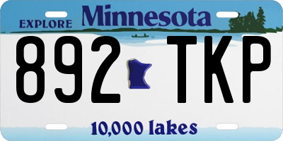MN license plate 892TKP