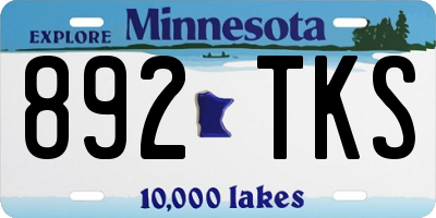 MN license plate 892TKS