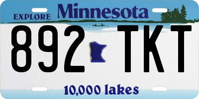 MN license plate 892TKT