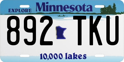 MN license plate 892TKU