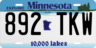 MN license plate 892TKW