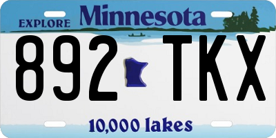 MN license plate 892TKX