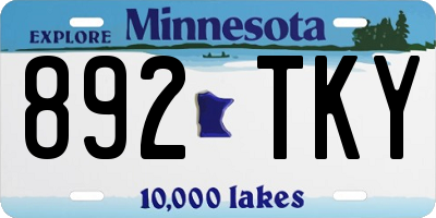 MN license plate 892TKY