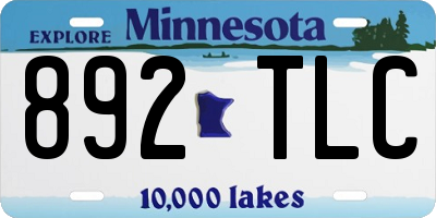 MN license plate 892TLC