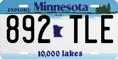 MN license plate 892TLE