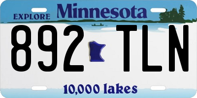 MN license plate 892TLN
