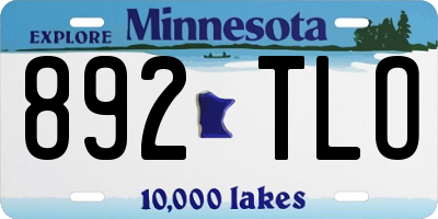 MN license plate 892TLO