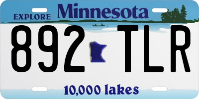 MN license plate 892TLR