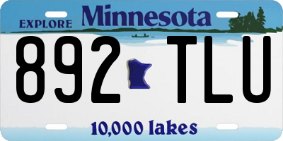 MN license plate 892TLU