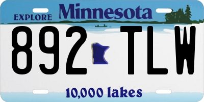 MN license plate 892TLW
