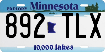MN license plate 892TLX