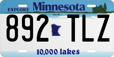 MN license plate 892TLZ
