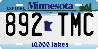MN license plate 892TMC
