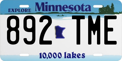 MN license plate 892TME