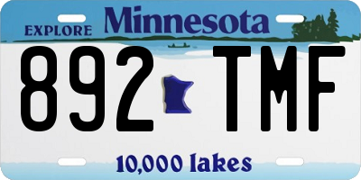 MN license plate 892TMF