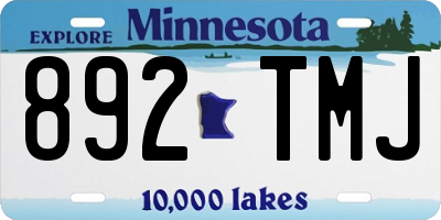 MN license plate 892TMJ