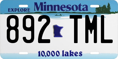 MN license plate 892TML