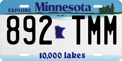MN license plate 892TMM