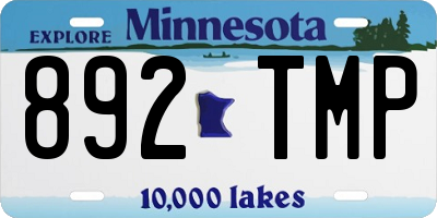 MN license plate 892TMP
