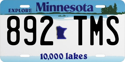 MN license plate 892TMS