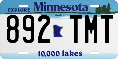 MN license plate 892TMT