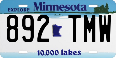 MN license plate 892TMW