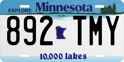 MN license plate 892TMY