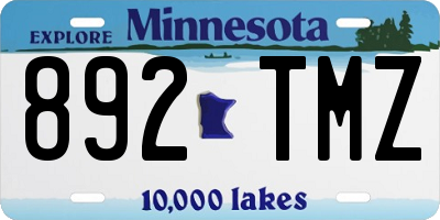 MN license plate 892TMZ