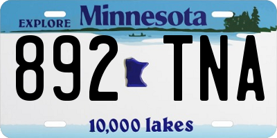 MN license plate 892TNA