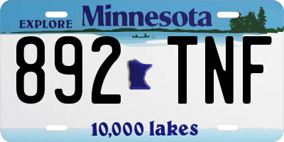 MN license plate 892TNF