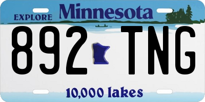 MN license plate 892TNG